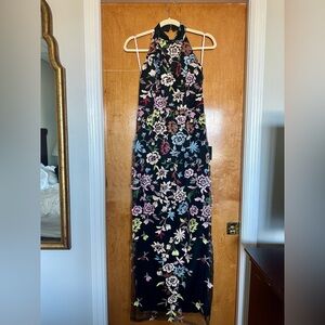 Lulu's Floral Embroidered Maxi Dress - Black Multi
